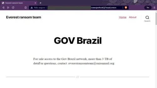 Governo brasileiro é vítima de ataque de Ransomware