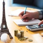 Man Counting Travel Budget, Vacation Expenses Or Insurance Cost.